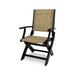 POLYWOOD® Coastal Folding Outdoor Chair Plastic/Resin/Sling | 37.25 H x 24.75 W x 26.5 D in | Wayfair 9000-BL912