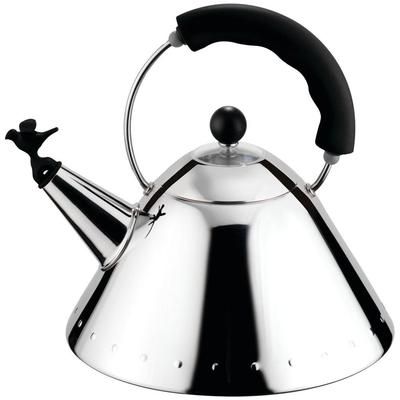 Alessi Michael Graves Kettle With Bird Shaped Whistle (9093B) - Black