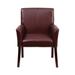 Flash Furniture Leather Executive Side Chair or Reception Chair with Mahogany Legs, Burgundy