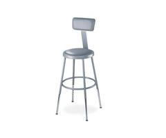 National Public Seating 6418HB 19-27" Adj. Stool with a Vinyl Upholstered Seat and backrest
