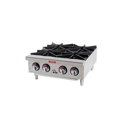 Star Max 24" W 100000 BTU 4 Burner Countertop Hot Plate (604HF) - Aluminized Steel