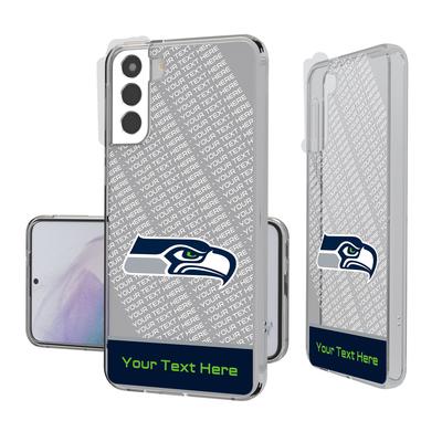 Seattle Seahawks Personalized Endzone Plus Design Galaxy Clear Phone Case