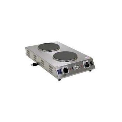 Cadco 1800W Counter Hot Plate With Double Cast Iron Burner (CDR2CFB) - Stainless Steel
