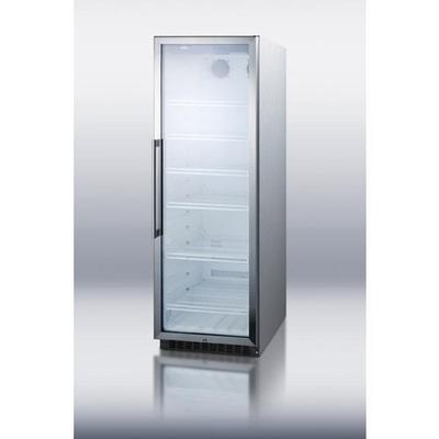 Summit Slim Upright Refrigerator with 7-Shelf & Reversible Door, Stainless, 14.5-cu ft