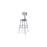 National Public Seating 6424HB 25-32.5in Adj. Stool with a Vinyl Upholstered Seat and backrest screenshot. Chairs directory of Office Furniture.