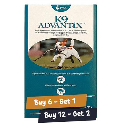 K9 Advantix Medium Dogs 11-20 Lbs (Aqua) 4 Doses