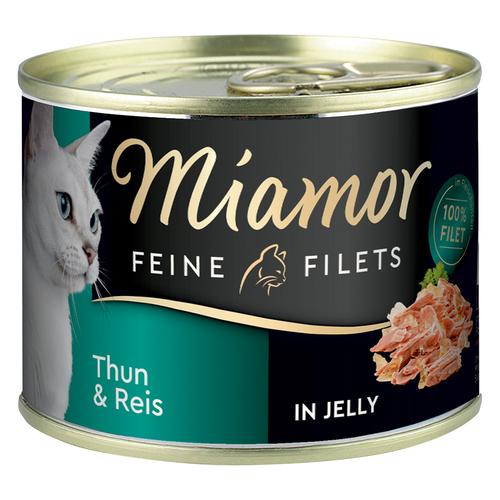 12x185g Feine Filets in Jelly Thunfisch & Reis Miamor Katzenfutter nass