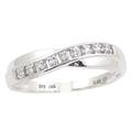 The Diamond Ring Collection: 9ct White Gold 0.05CT Diamond Channel Set Crossover Eternity Ring (Size N)