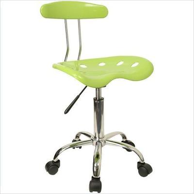 Vibrant Apple Green and Chrome Computer Task Chair with Tractor Seat - LF-214-APPLEGREEN-GG