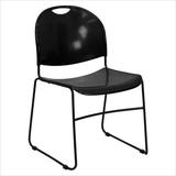 HERCULES 880 lb. Capacity Black High Density, Ultra Compact Stack Chair with Black Frame - RUT-188-B screenshot. Chairs directory of Office Furniture.