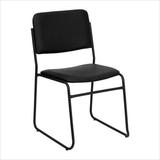 HERCULES 1500 lb. Capacity High Density Black Vinyl Stacking Chair with Sled Base - XU-8700-BLK-B-VY screenshot. Chairs directory of Office Furniture.