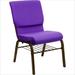 18.5''W Purple Fabric HERCULES Church Chair with 4.25'' Thick Seat, Book Rack - Gold Vein Frame - XU
