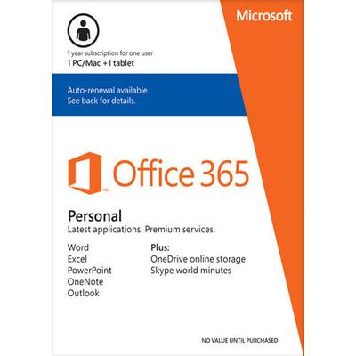 Microsoft Office 365 Personal (1-User + 1-Tablet) (1-Year Subscription) Mac/Windows - QQ2-00309