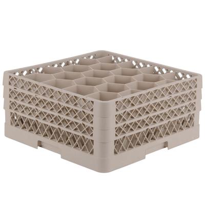 Vollrath TR11GGA Traex® Rack Max Full-Size Beige 20-Compartment 7 7/8" Glass Rack with Open Rack Extender On Top