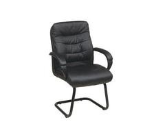 Office Star Faux Leather Mid Back Managers Chair with Padded Flip Arms FL7485-U6