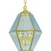 Volume Lighting 3 - Light Lantern Geometric Pendant Glass, Crystal in Yellow | 17 H x 13 W x 13 D in | Wayfair V5021-2