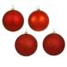 Vickerman 19623 - 4" Red Shiny Matte Glitter Sequin Ball Christmas Tree Ornament (12 pack) (N591003A)