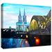 ArtWall Cologne by Martina & Markus Bleichner - Wrapped Canvas Print Canvas in Black/Blue/Yellow | 14 H x 18 W x 2 D in | Wayfair