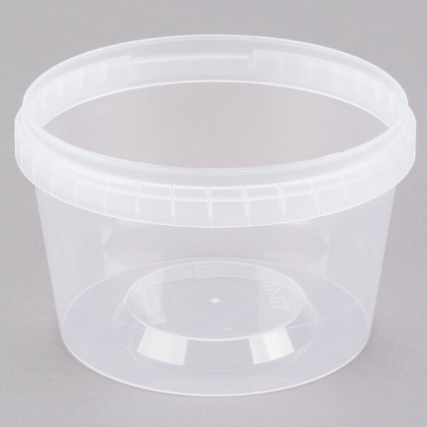 Placon 16 oz. Clear Tamper Resistant Tamper-Evident Safe Lock Deli Container - 500/Case