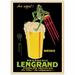 Trademark Fine Art "Bieres Brasserie Lengrand" Framed Vintage Advertisement on Wrapped Canvas in Black/Yellow | 24 H x 18 W x 1.5 D in | Wayfair
