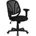 Flash Furniture Mesh Back Computer Chair with Arms, Black