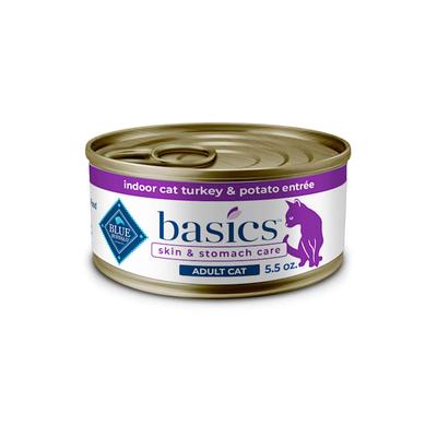Blue Buffalo Basics Grain-Free, Turkey, Adult Wet Cat Food, 5.5 oz.