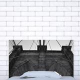 Noyo Home Solid Wood Panel Headboard Upholstered/Cotton in Black | 35 H x 52 W x 2 D in | Wayfair BrooklynBridge_D_Set