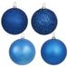 Vickerman 35148 - 8" Blue Shiny Matte Glitter Sequin Ball Christmas Tree Ornament (4 pack) (N592002DA)