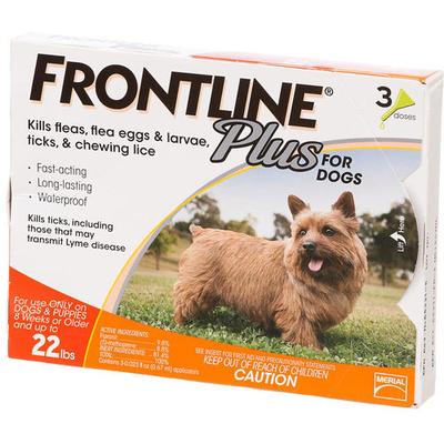 Frontline Plus for Small Dogs up to 22lbs (Orange) 6 Doses