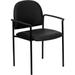 Black Vinyl Comfortable Stackable Steel Side Chair with Arms