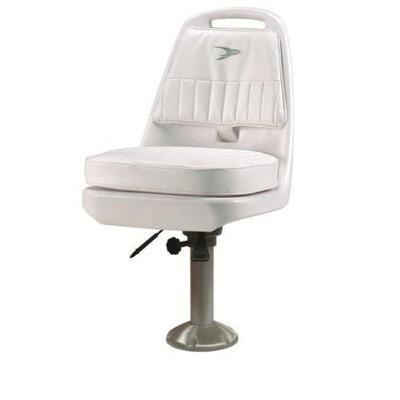 Wise Saltwater Offshore Pilot Chair with Pedestal, White