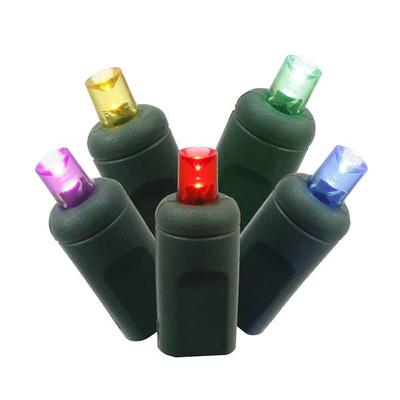 Vickerman 17213 - 150 Light Green Wire Multi-Color 8' x 2' Wide Angle LED Net Light Christmas Light String Set (X4G2810)