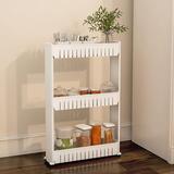 Everyday Home 3-Tier Rolling Cart - Narrow-Space Kitchen or Bathroom Organizer - Slim Slide-Out Storage Shelves | 28 H x 19.5 W x 5 D in | Wayfair