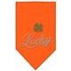 Lucky Script Rhinestone Bandana Orange Small