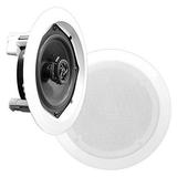 PYLE PDIC61RD 200W 6.5 Round Flush Mount In-Wall/Ceiling Speakers 1 Pair