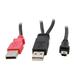 StarTech.com USB2HABMY3 Black & Red USB Y Cable for External Hard Drive - USB A to mini B