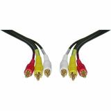 CableWholesale 10R3-01125 Stereo-VCR RCA Cable 2 RCA (Audio) + RCA RG59 Video Gold-plated Connectors 25 ft