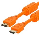 Cmple - Orange HDMI Cable High Speed HDTV Ultra-HD (UHD) 3D 4K @60Hz 18Gbps 28AWG HDMI Cord Audio Return - 3 Feet