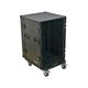 Odyssey Cases FZAR16WBL New Black Label 16 Space Amplifier Rack Case W/ Wheels