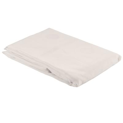 Oxford 100% Polyester 71" x 74" Beige Ringless Shower Curtain with 12" Sheer Voile Window - 12/Pack