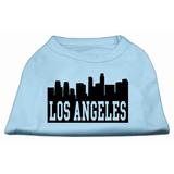 Los Angeles Skyline Screen Print Shirt Baby Blue XS (8)