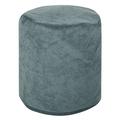 Majestic Home Goods Villa 16" Wide Round Pouf Ottoman Polyester in Blue | 17 H x 16 W x 16 D in | Wayfair 85907260427