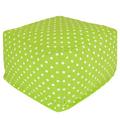 Majestic Home Goods 27" Wide Square Polka Dots Pouf Ottoman Cotton in Green | 17 H x 27 W x 27 D in | Wayfair 85907210228