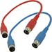 Seismic Audio - (2 Pack) Blue and Red MIDI Cables 1 Foot - Keyboard Data Patch - SAMIDIRED1BLUE1