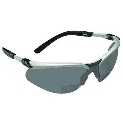 3M 11378-00000-20 Bifocal Safety Reading Glasses, Black; Gray Wraparound Frame,