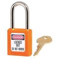 MASTER LOCK 410ORJ Zenex Thermoplastic Safety Padlock, 1-1/2 in Wide with 1-1/2