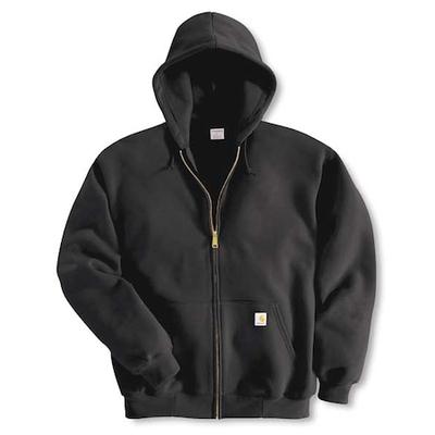 CARHARTT K122-BLK 3XL REG Hooded Sweatshirt,Black,Cotton/PET,3XL