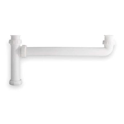 ZORO SELECT 1PNY2 1-1/2 Dia, Polypropylene, White/Plastic, Kitchen, End Outlet