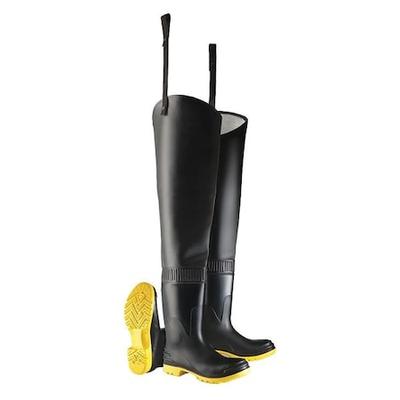 DUNLOP 8685600 Men's Hip Wader, 8 Steel Toe, Black