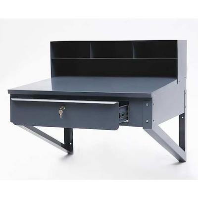 ZORO SELECT 1W952 Shop Desk,34-1/2 x 37-1/2 x 30 In,Gray
